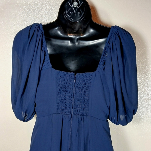 Abercrombie and Fitch Camille Puff Sleeve Midi Dress Small - Picture 7 of 12